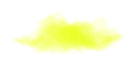 Yellow watercolor cloud on white background, abstract artistic element for design, template, background or banner