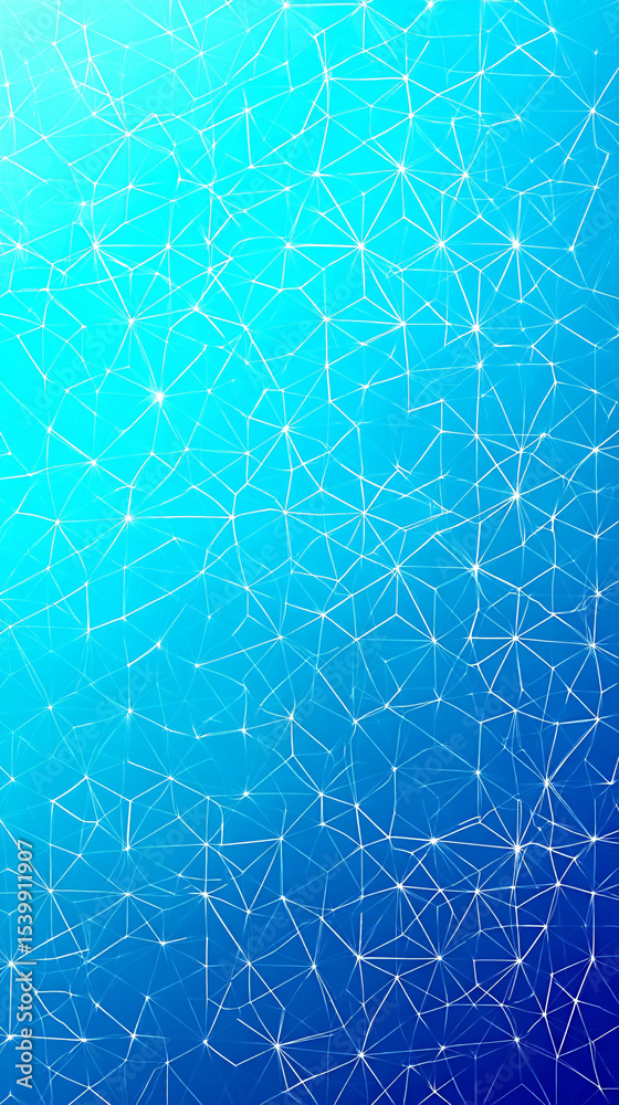 Fototapete cyan mesh pattern on gradient background, polygonal abstract design, light and clean, tech style