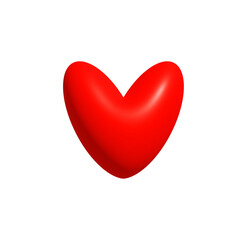Romantic 3D Red Heart Symbol for Valentines Day, greeting card, love message, romantic chat, digital sticker, wedding decoration, anniversary gift design, and emotional icon. Vector Illustration.