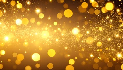 Golden Bokeh Lights and Sparkles Background, Celebration, Holiday Celebration, Holiday