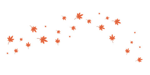 Autumn leaf border.Wave of falling leaves.Leaf fall.Autumn flying leaves.Watercolor leaves in the wind.