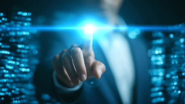 Professional analyzing data insights with AI and machine learning tools.