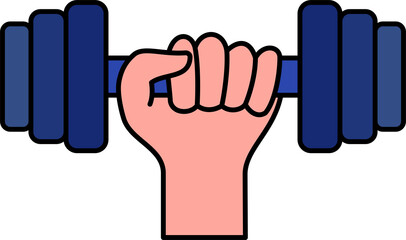 illustration of hand lifting barbell. hand holding barbell. fitness gym. fitness. healthy lifestyle. bodybuilding