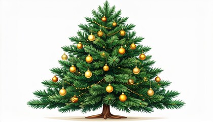 Golden Ornaments Christmas Tree, Holiday Decor, Festive Season