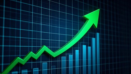Green Arrow Upward Trend Chart, Financial Growth, Market Analysis Stock Market, Investment Growth