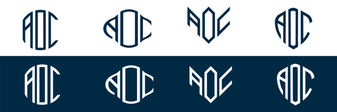 ADC letter logo set design