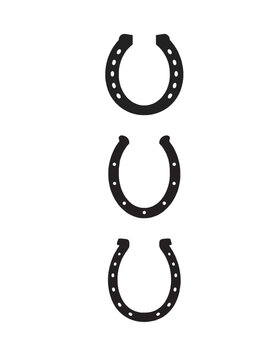 "Set of Horseshoe Vector Icons &ndash; Black Silhouettes for Logo and Design Use"