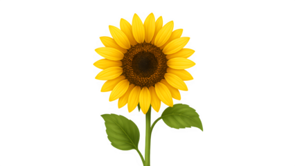 Sunflower Clipart on Transparent Background PNG - Bright Yellow Floral Design Element

