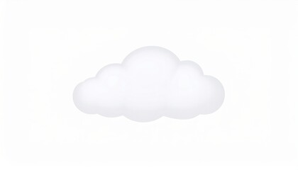 White Cloud Icon Simple, Minimalist Design, Cloud Computing, Weather Symbol Cloud image, minimalist design