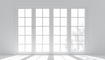 White Paneled Window with Light Shadow, Interior Design, Home Decor, Window Design Window, Sunlight