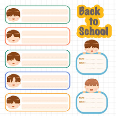 child character name tags collection