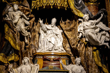 Saint Ignatius of Loyola church, Rome, Italy. Ludovisi chapel, 18th century. Funeral monuments of...