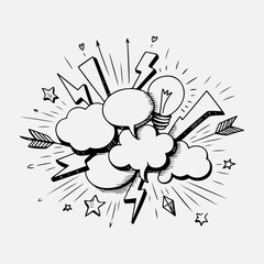 Set of cute doodle elements