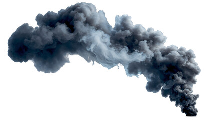 Fototapeta premium Smoky Ascent: A dramatic plume of thick, dark smoke billows upwards, its swirling form creating a stark contrast. A visually striking image that evokes the power of nature and the impact of change.