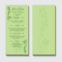 Elegant Wedding Menu with Floral Design