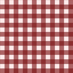 red and white checkered picnic blanket. Gingham pattern traditional design background 