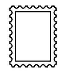 Outlined vector postage stamp frame with clean perforated edges. Perfect for digital design, mockups, invitations, scrapbook layouts, logo templates, and vintage postal illustrations.