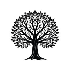 Fototapeta premium Flat and Minimal Charming Tree logo vector illustration 