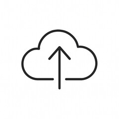 A minimal cloud upload icon representing data transfer or storage, perfect for tech or cloud computing content.


