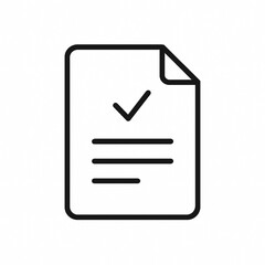 A document icon with a check mark, suitable for forms, approvals, contracts, or completed tasks.

