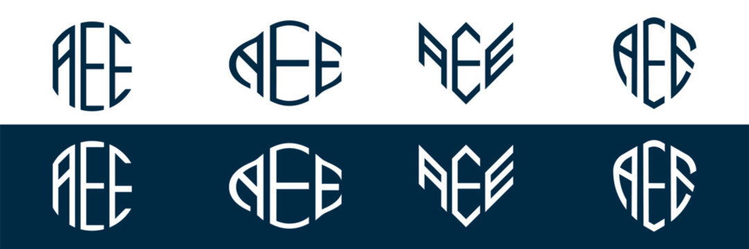 AEE letter logo set design