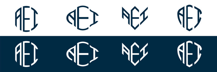 AEI letter logo set design