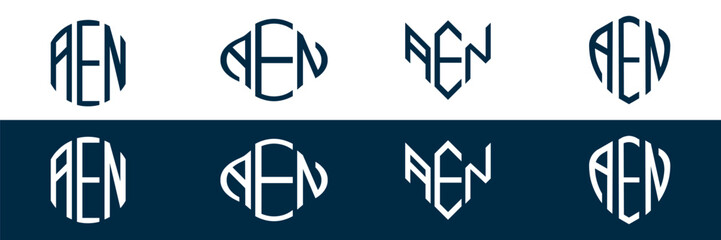 AEN letter logo set design