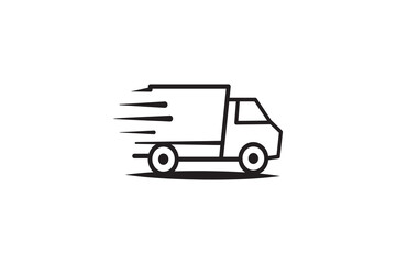 A cartoon delivery truck with a trailer, representing efficient cargo transportation service