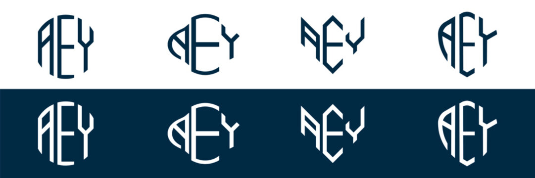 AEY letter logo set design