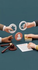 3D Render of a Legal Agreement: House Sale and Contract Signing,  Illustrating Property Transaction and Dispute Resolution