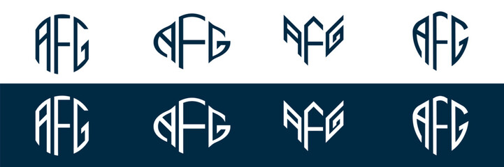 AFG letter logo set design
