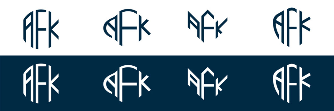 AFK letter logo set design