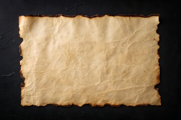 Aged, Burned Paper Texture on Dark Background