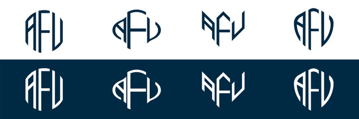 AFV letter logo set design