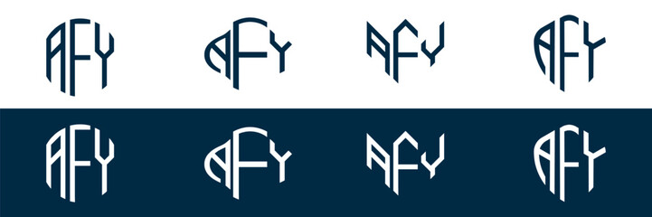AFY letter logo set design