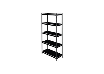 empty-black-metal-shelving-unit.eps