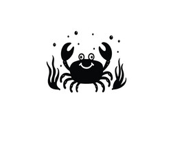 happy-red-crab-cartoon-in-vibrant-underwater-scene.eps