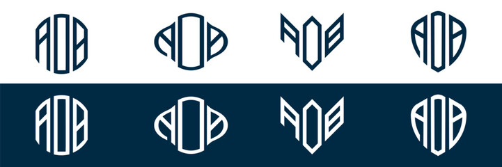 AOB letter logo set design