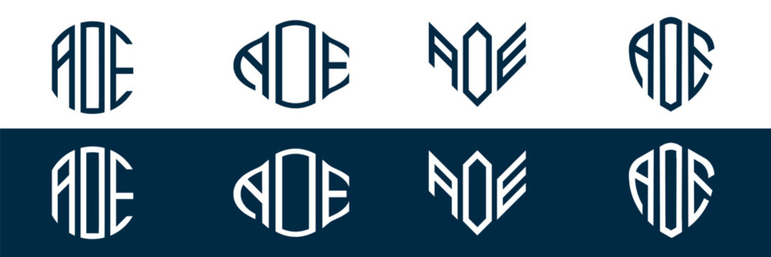 AOE letter logo set design