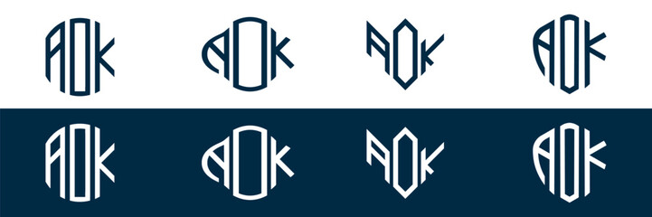 AOK letter logo set design