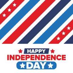 Obraz premium Independence Day in United States of America. The Fourth of July. Happy national holiday, celebrated annual in July 4. American flag. Country freedom day. Patriotic event design. Vector poster