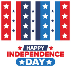 Independence Day in United States of America. The Fourth of July. Happy national holiday, celebrated annual in July 4. American flag. Country freedom day. Patriotic event design. Vector poster