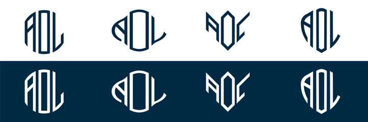 AOL letter logo set design