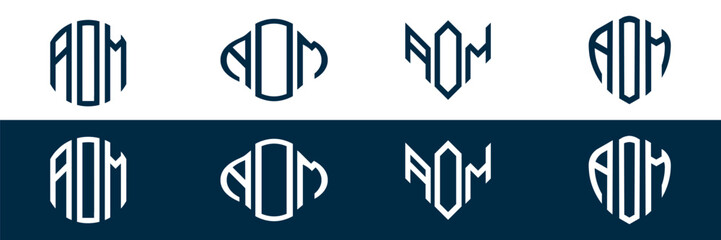 AOM letter logo set design
