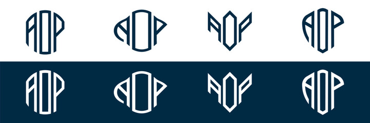 AOP letter logo set design