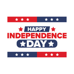 Independence Day in United States of America. The Fourth of July. Happy national holiday, celebrated annual in July 4. American flag. Country freedom day. Patriotic event design. Vector poster
