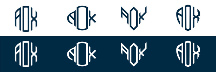 AOX letter logo set design