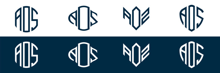 AOZ letter logo set design