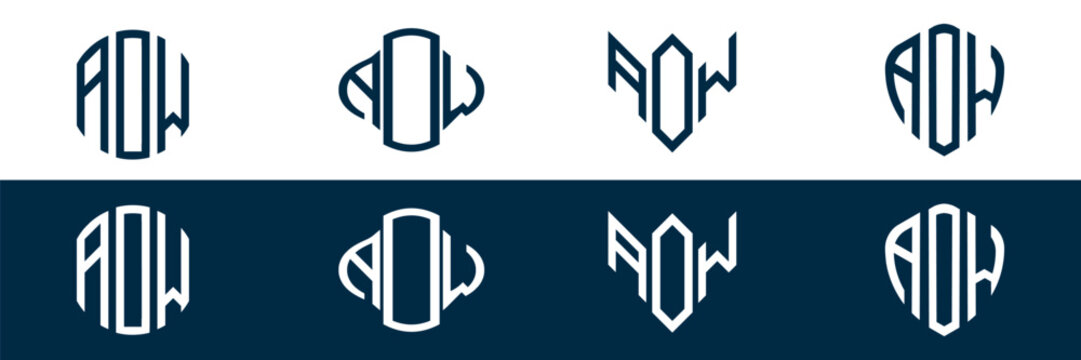 AOW letter logo set design