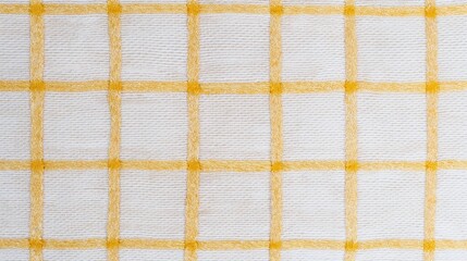 Generative AI, Yellow grid and check pattern textiles close-up